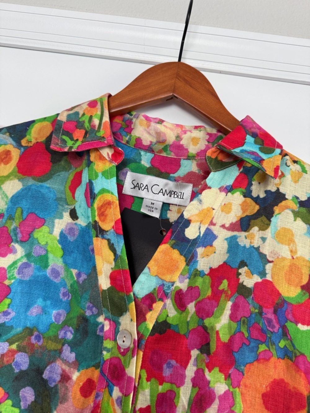Sara Campbell Multicolor Floral Mini Dress - Bright Pink, Green, Blue, Yellow - Picture 4 of 9